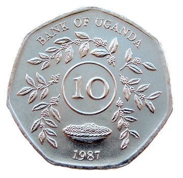 Уганда 10 шиллингов  1987 год