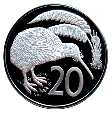 Новая Зеландия 20 центов  1973 год proof 