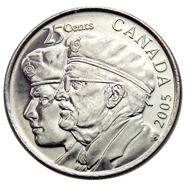 Канада 25 центов  2005 год