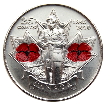 Канада 25 центов  2010 год